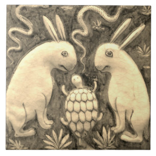 Repo: Spaans dierkonijn Tortoise Sepia Tile Tegeltje