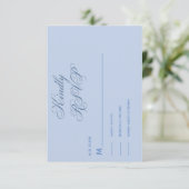 répondez gentiment carte de réponse vintage bleu p (Debout devant)