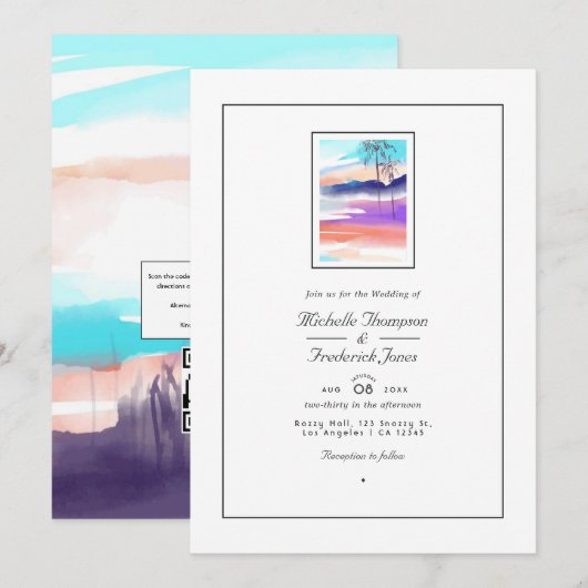 Répondre à une invitation de mariage sur la plage (Devant / Derrière)