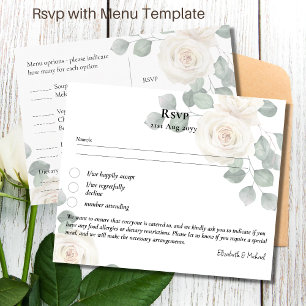 Répondre avec modèle de menu Roses blanches