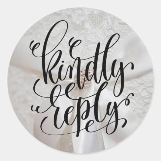 Répondre Lacey Mariage Classic Round Sticker (Devant)