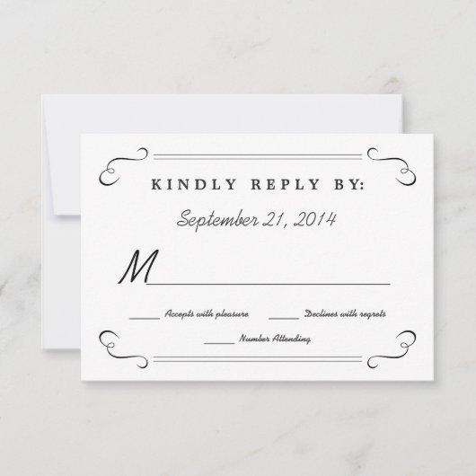 Répondre Monogramme Cœurs Tableau RSVP (Devant)