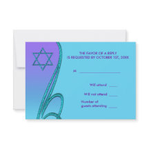 Réponse à la Bat Mitzvah violet et bleu sarcelle
