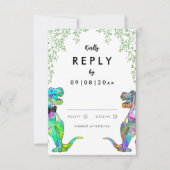 Réponse à l'invitation de mariage de dinosaure (Devant)