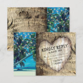 Réponse à un mariage sur une plage tropicale rusti (Devant / Derrière)