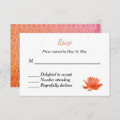 Réponse à une invitation de mariage hindou indien (Devant / Derrière)