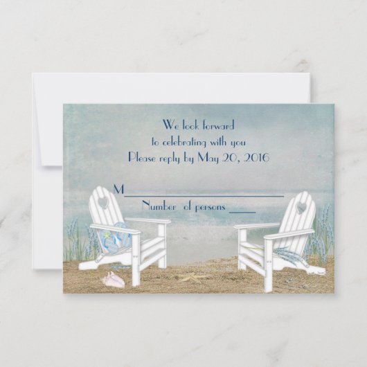 Réponse à une invitation de mariage sur la plage (Devant)
