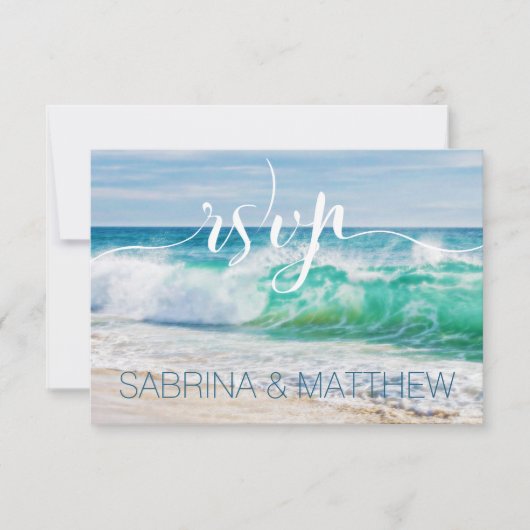 Réponse à une invitation de mariage sur la plage B (Devant)