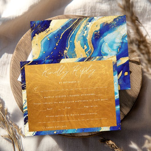 Réponse aimable mariage bleu or de la Royal Navy