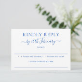 Réponse aimable pour mariage bleu cobalt (Debout devant)