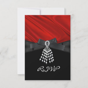 Réponse anniversaire Soie Rouge Bijou Noir Blanc