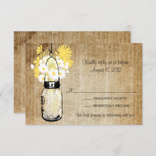 Réponse Antique Fleur de Jar Mason Rustique Fleurs (Devant / Derrière)