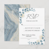 Réponse au mariage avec fleurs bleues poussiéreuse (Devant / Derrière)