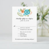 Réponse au mariage avec fleurs d'été turquoise et  (Debout devant)