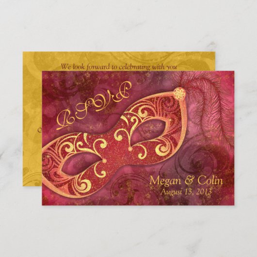 Réponse au mariage bal masqué victorien orné (Devant / Derrière)