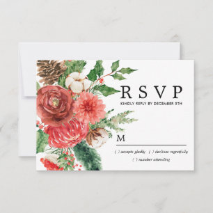Réponse au mariage botanique d'hiver Rose rouge ru