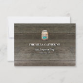 Réponse au mariage dans un pot Mason rustique (Dos)