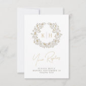 Réponse au mariage d'automne avec monogramme de ré (Devant)