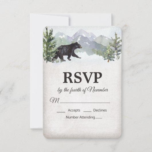 Réponse au mariage de l'ours de la forêt rustique (Devant)