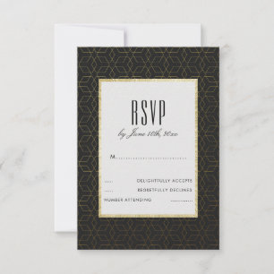 Réponse au Mariage Élégant Or & Noir
