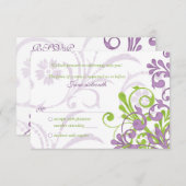 Réponse au mariage floral abstrait vert violet bla (Devant / Derrière)