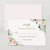 Réponse au mariage floral Blush Botanique Doré (Devant / Derrière)