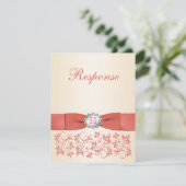 Réponse au mariage floral corail avec monogramme C (Debout devant)