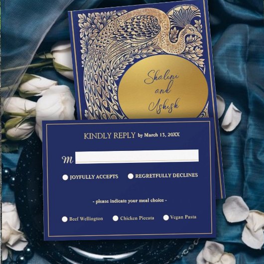 Réponse au mariage indien Blue Gold Peacock
