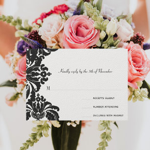 Réponse au mariage Royal Black Damask