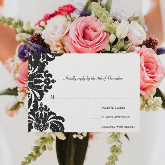Réponse au mariage Royal Black Damask