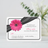 Réponse au mariage Ruban Noir Gerbera Rose Daisy (Debout devant)