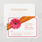 Réponse au mariage Ruban orange Gerbera rose Daisy (Devant / Derrière)
