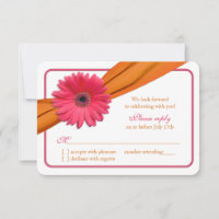 Réponse au mariage Ruban orange Gerbera rose Daisy