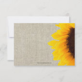 Réponse au mariage rustique tournesol lin beige (Dos)