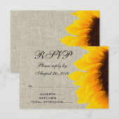 Réponse au mariage rustique tournesol lin beige (Devant / Derrière)