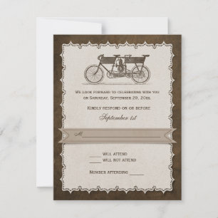 Réponse au mariage sur un tandem vintage du 19e si