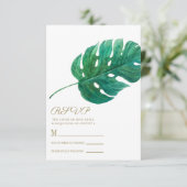 Réponse au mariage tropical avec feuille de palmie (Debout devant)
