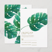 Réponse au mariage tropical avec feuille de palmie (Devant / Derrière)