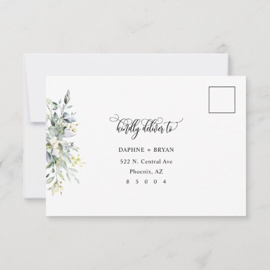 Réponse aux feuilles vertes élégantes avec destina (Dos)