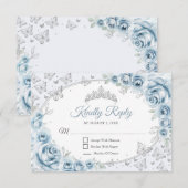 Réponse Baby Blue Silver Quinceanera (Devant / Derrière)