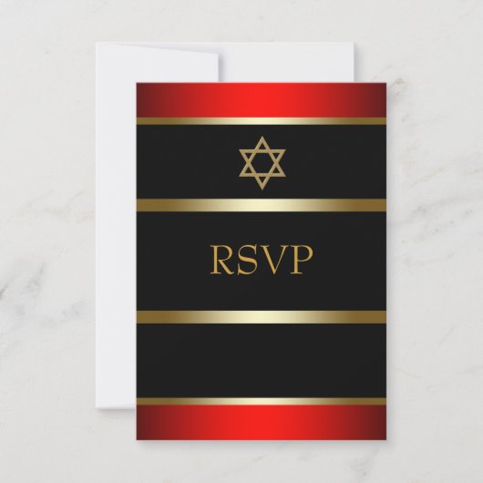 Réponse Bar Mitzvah Or Noir Rouge (Devant)