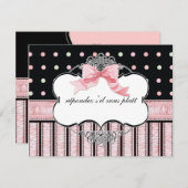 Réponse bat mitzvah RSVP - Tourbillon de point de  (Devant / Derrière)