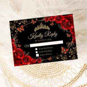 Réponse Black Red Gold Quinceanera