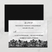 Réponse Black & White Lace RSVP (Devant / Derrière)