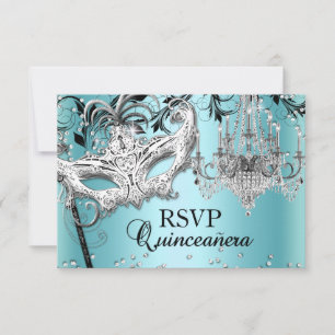 Réponse Blue Chandelier Masquerade Quinceanera