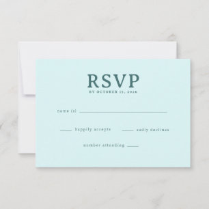 Réponse Calme Turquoise Minimaliste RSVP