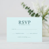 Réponse Calme Turquoise Minimaliste RSVP (Debout devant)