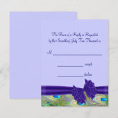 Réponse Cartons d'invitation de mariage Paon Violet (Devant / Derrière)