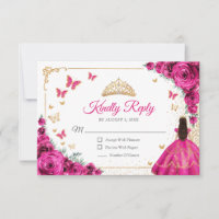 Réponse chic Fuchsia Rose Pink Quinceanera