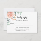 Réponse d'anniversaire rose or floral vert (Devant)